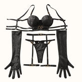 Toucheart Erotic Lingerie Shaping Bra Set Gathering Passionate Luxurious Intimate Underwear Four-piece Set