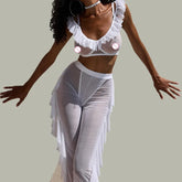 Toucheart Erotic Lingerie Versatile Girls See-through Mesh Bodyshaping Pure Desire Delicate Underwear Split Kit