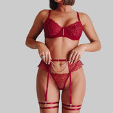 Toucheart Erotic Lingerie with Leg Circles Lace See-through Uniform5PCS Body Shaping Delicate Underwear Split Kit