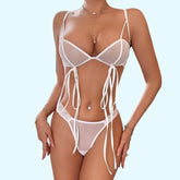 Toucheart Erotic Triangle Bikini Strap Lingerie Low Pure Desire Body Shaping Elegant Waist Split Bra Set