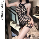 Toucheart Erotic Jumpsuits Hip-covering See-through Slim Net Intimate Coquette Erotic Set