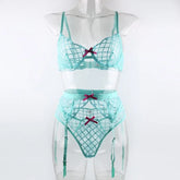Toucheart Lingeries Embroidered Bra Steel Support Perspective Lingerie Set Underwear Set