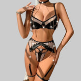 Toucheart Lingerie Metal Chain Locomotive Accessories Bra Splicing Complex Crafts Underwear