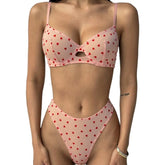 Toucheart Lace Lingerie Panty2PCS Love Set Slim Plunge Spaghetti Strap Mesh Private Adult Suit