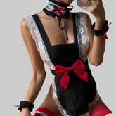 Toucheart Maid Cosplay Lace Uniform Slim See-through Bow Knot Premium Cute Set