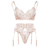 Bras and Underwear-lingerie-set's Bra and Panties Sets Outfits Lingeries Femme See-through Below