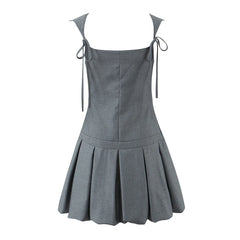 Aloni Pleated Mini Suit Dress