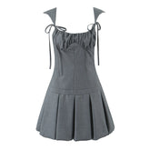 Aloni Pleated Mini Suit Dress