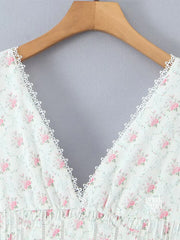 Braylyn Lace Detail Floral Mini Dress