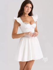 Briseida Flutter-Sleeve Mini Dress