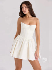 Chevelle Strapless Pleated Mini Dress