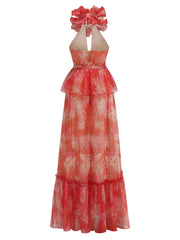 Diala Halter Mesh Maxi Dress
