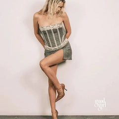 Effie Plaid Tube Top Skirt Set