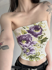 Elli Contrast Floral Tube Top