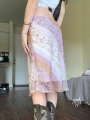 Freyja Floral Mesh Midi Skirt