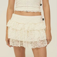 Jayne Tiered Lace Mini Skirt