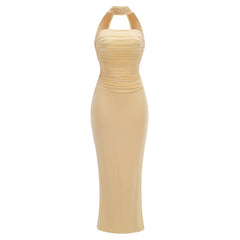 Juanita Floral Detail Halter Maxi Dress