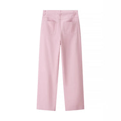 Kaidyn Pink Rhinestone Straight Jeans