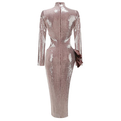 Kaylin Sequin Bow Slit Gown