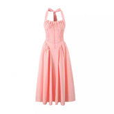 Khali Pleated Halter Midi Dress