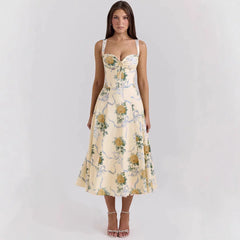 Marcy Floral Strap Midi Dress