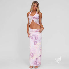 Pippa Floral Mesh Skirt Set