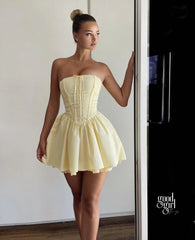 Rivkah Lace Strapless Corset Dress