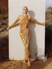 Sanjana Ruched Halter Gown