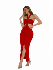 Shae Halter Cutout Midi Dress