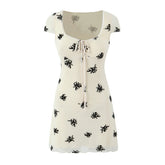 Zamzam Flocked Lace Mini Dress