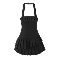 Zaniah Halter Pleated Mini Dress
