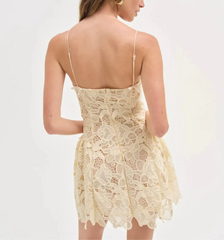 Natalie Cream Lace A-Line Mini Dress