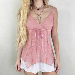 Neila Pink Lace Jacquard Cami