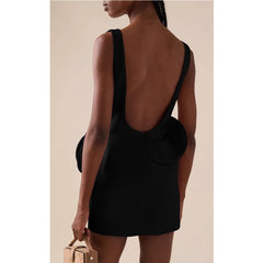 June Sculptural Backless Mini Dress
