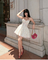 Elaine Lace Corset Floral Mini Dress