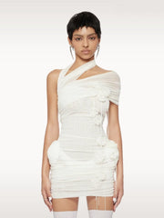 Iona Ethereal Bloom Ruched Mini Dress