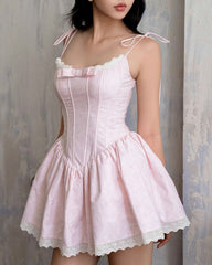 Leona Lace Trim Corset Mini Dress