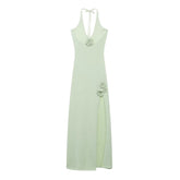 Collins Light Knitted Halter Midi Dress