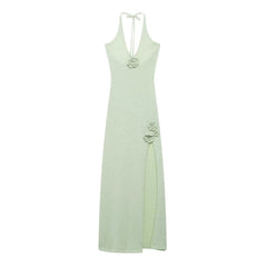 Collins Light Knitted Halter Midi Dress