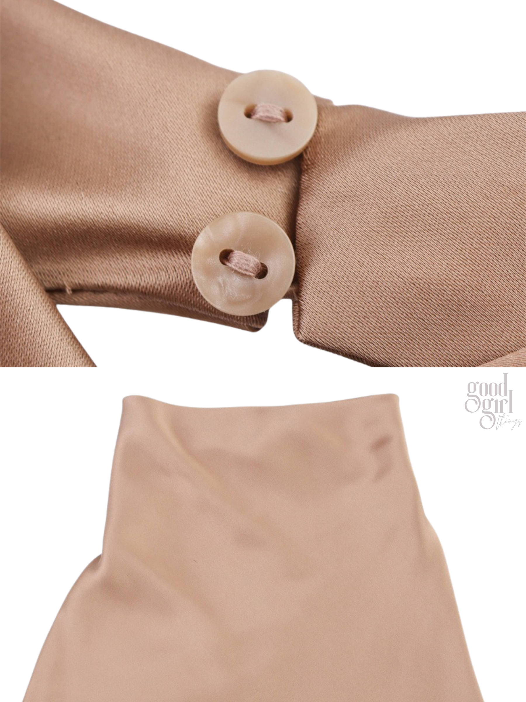 Akila Satin Button-Up Backless Top