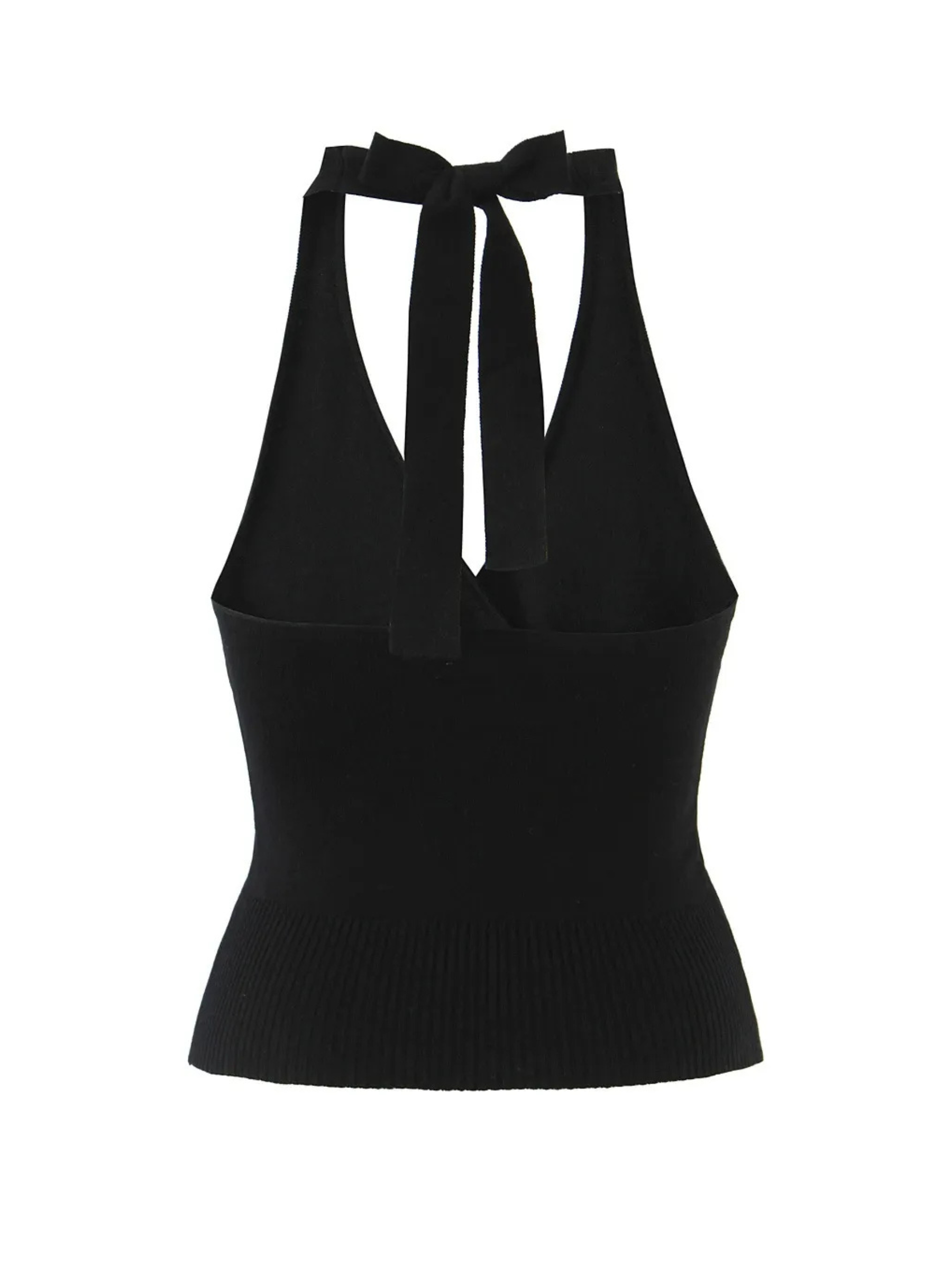Brie Striped Knit Tie-Back Crop Top