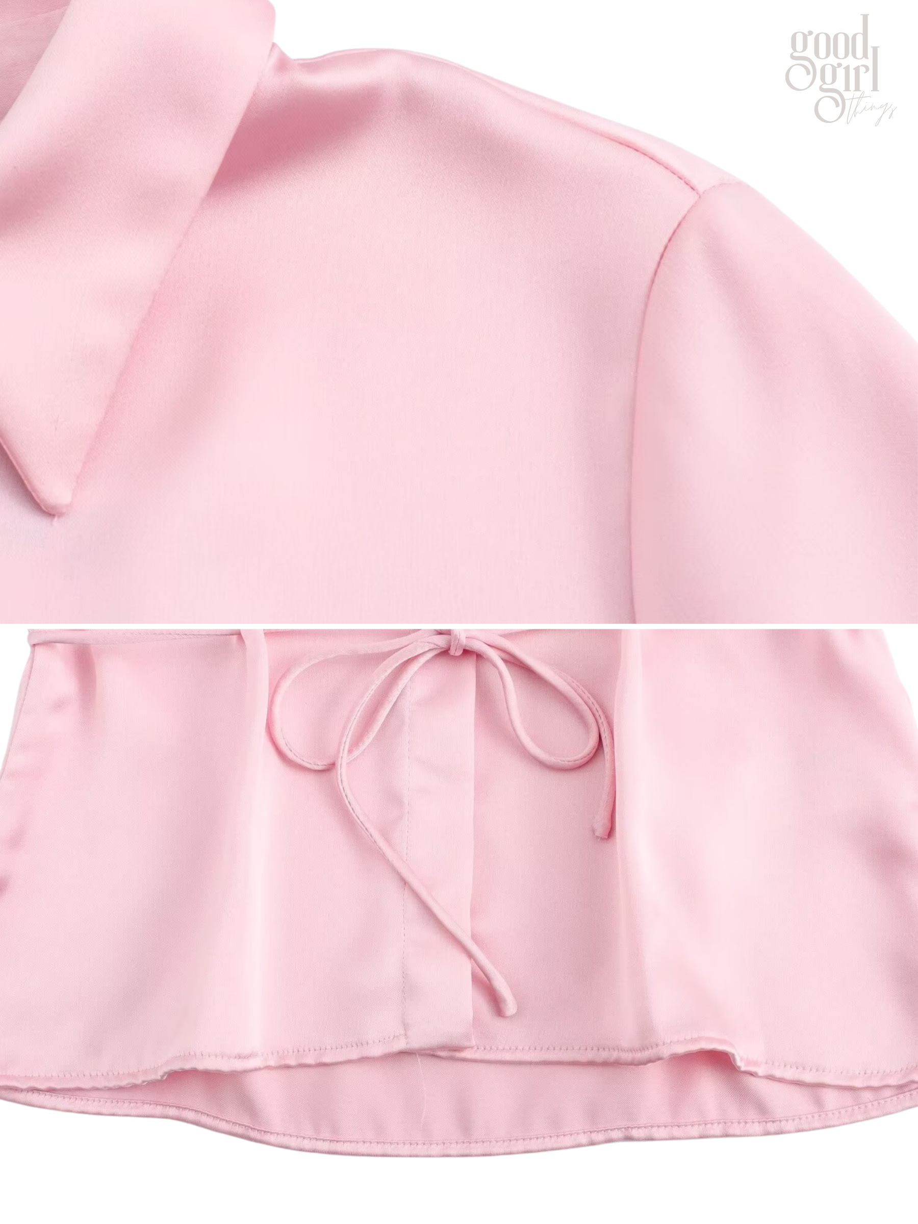 Jaida Satin Tie-Waist Shirt