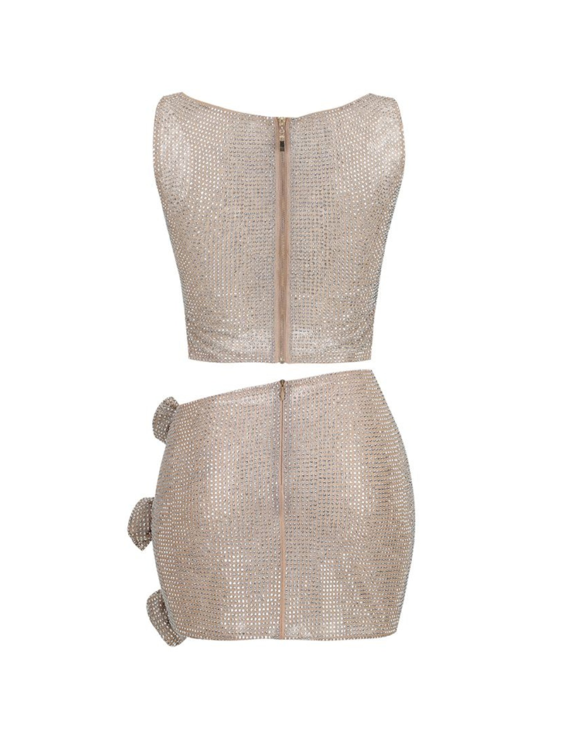 Vanesa Skirt Set in Light Nude