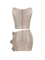 Vanesa Skirt Set in Light Nude
