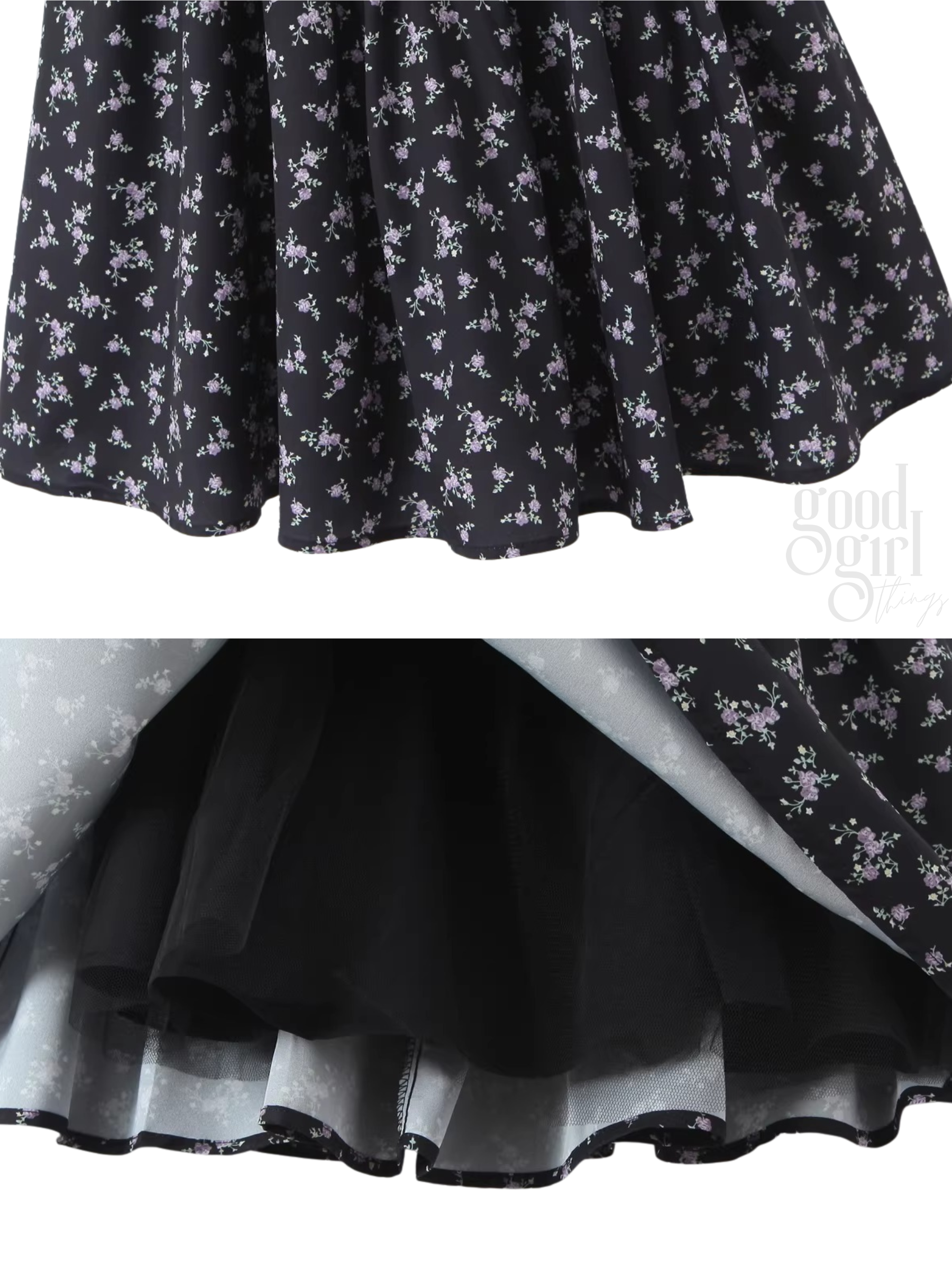 Noir Bloom Rose Corset Mini Dress