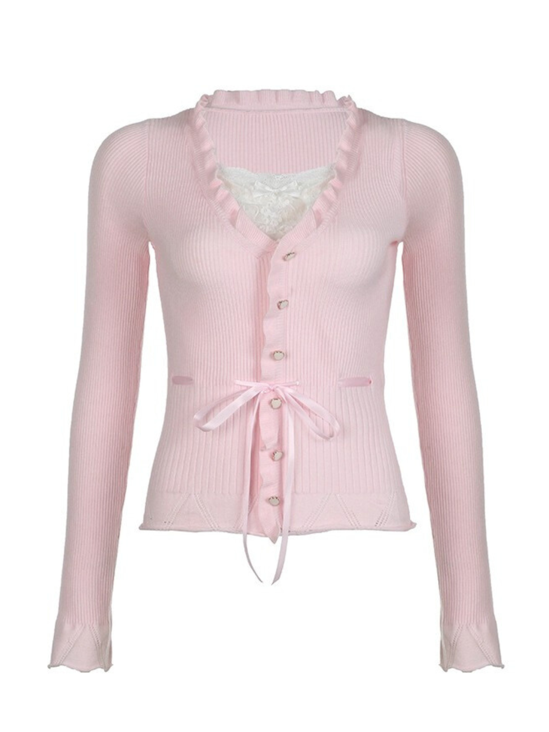 Aziyah Lace V-Neck Knit Top