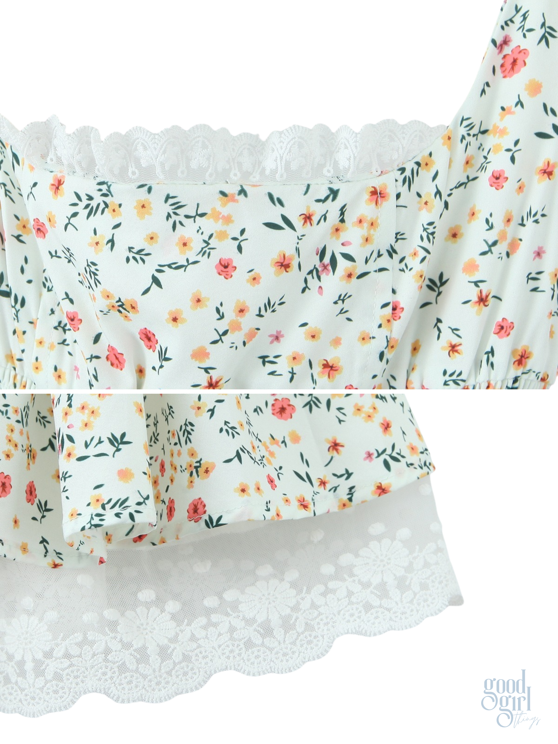 Callan Lace Trim Floral Corset Mini Dress