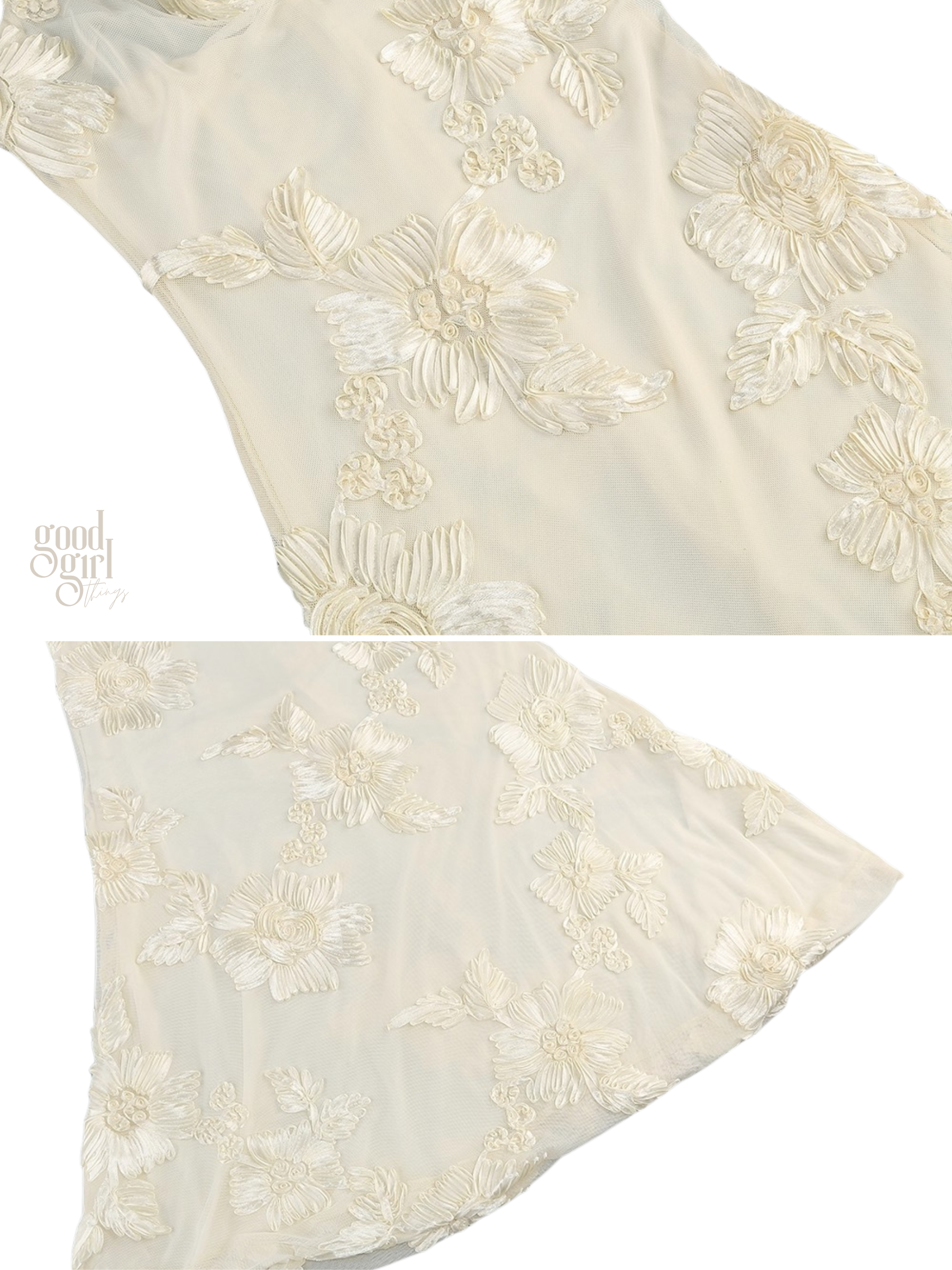 Dua Floral Appliqué Mermaid Dress