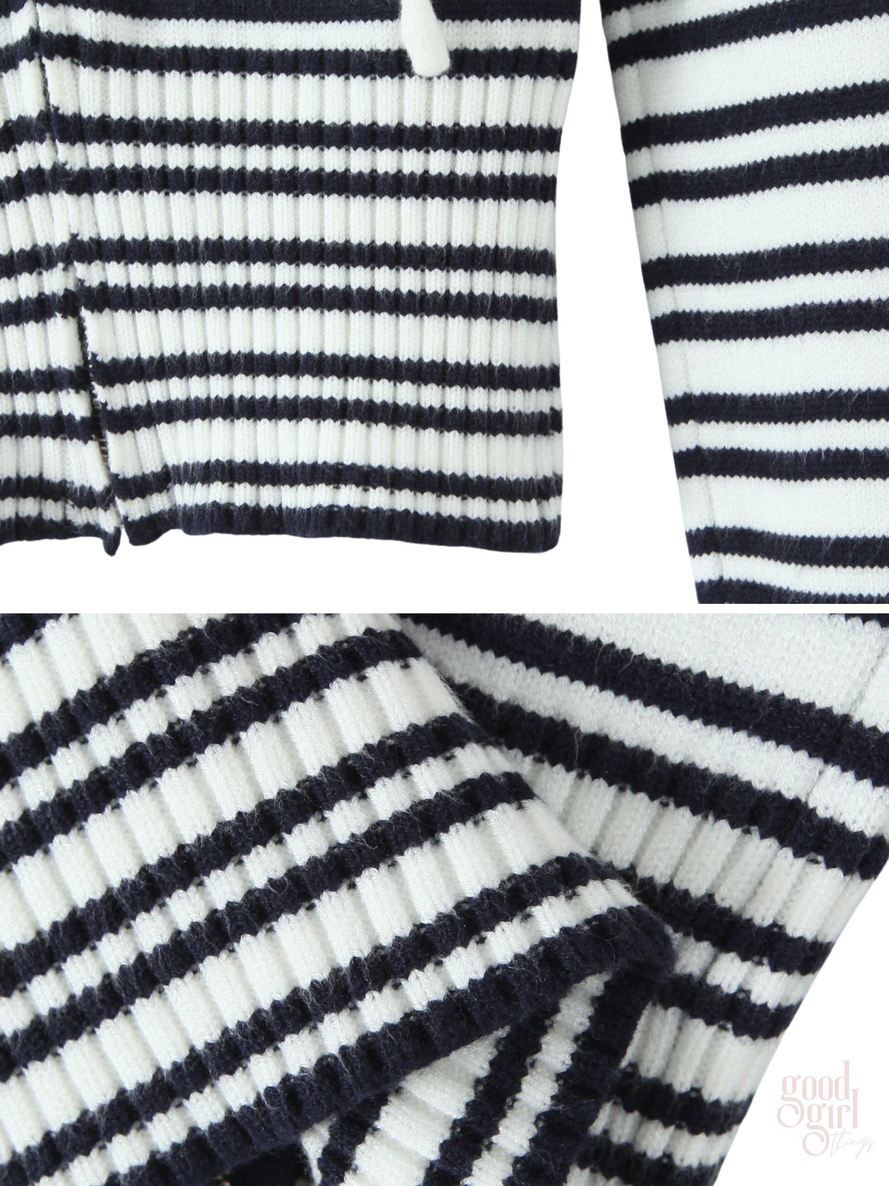 Brie Striped Knit Crop Hoodie