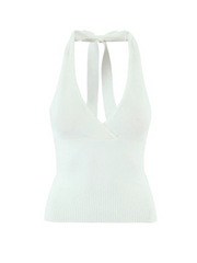 Brie Striped Knit Tie-Back Crop Top